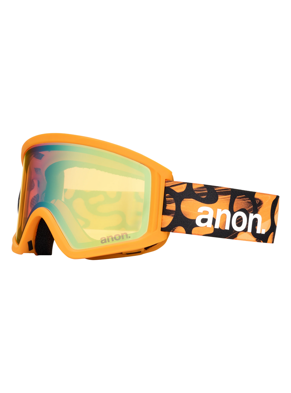 Anon Tracker 2.0 Goggles + MFI Face Mask - Blobs/Gold Amber, right angled view