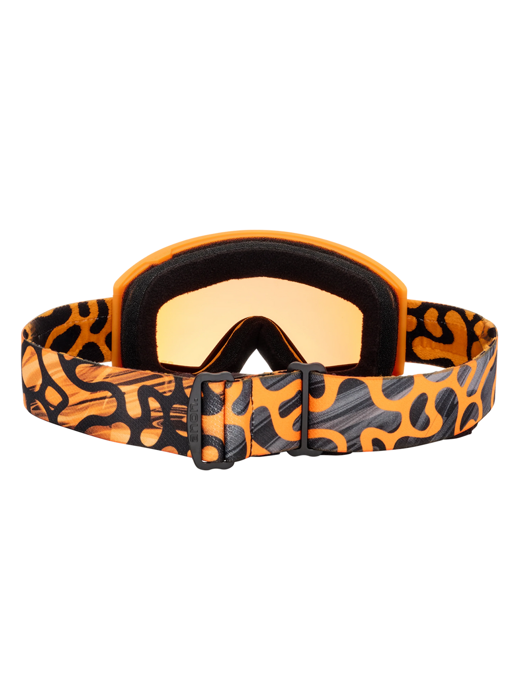 Anon Tracker 2.0 Goggles + MFI Face Mask - Blobs/Gold Amber, strap and lens back view