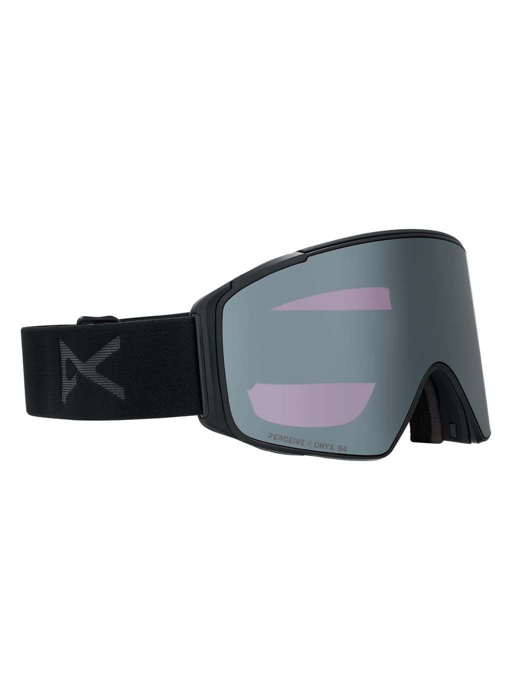 Anon M4S Goggles (Cylindrical) + Bonus Lens + MFI Face Mask - Smoke/Sunny Onyx, left angled view