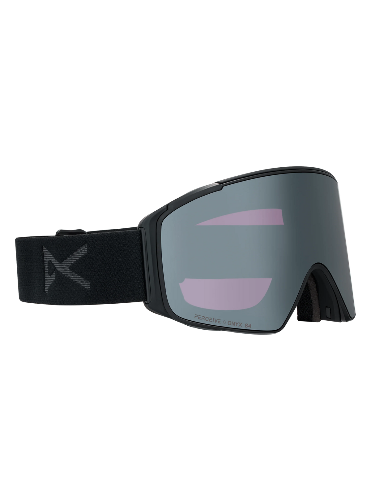 Anon M4S Goggles (Cylindrical) + Bonus Lens + MFI Face Mask - Smoke/Sunny Onyx, left angled view