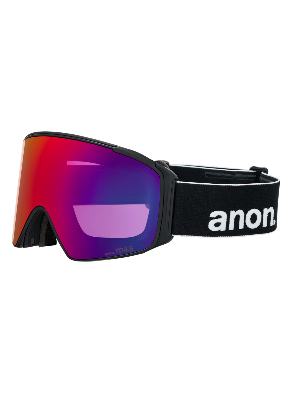 Anon M4S Goggles (Cylindrical) + Bonus Lens + MFI Face Mask - Black/Sunny Red, right angled view
