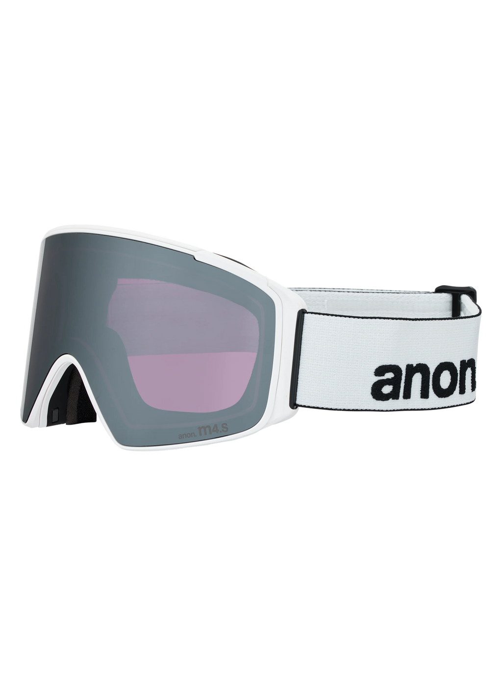 Anon M4S Goggles (Cylindrical) + Bonus Lens + MFI Face Mask - White/Sunny Onyx, right angled view