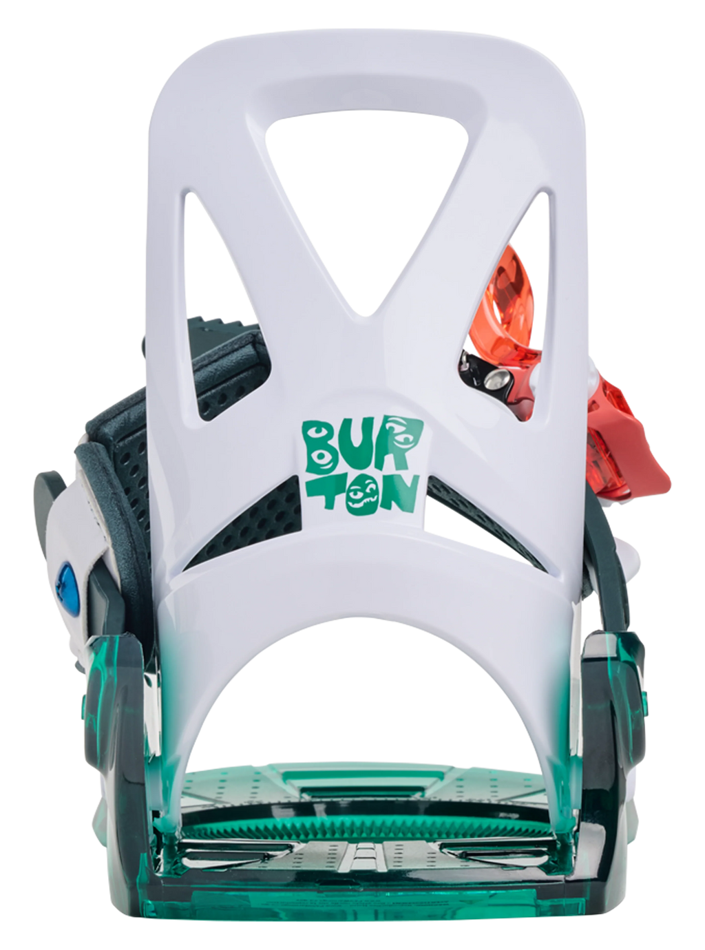 Burton Toddlers' Mini Grom Disc Snowboard Bindings - Green/Multi - hi-back