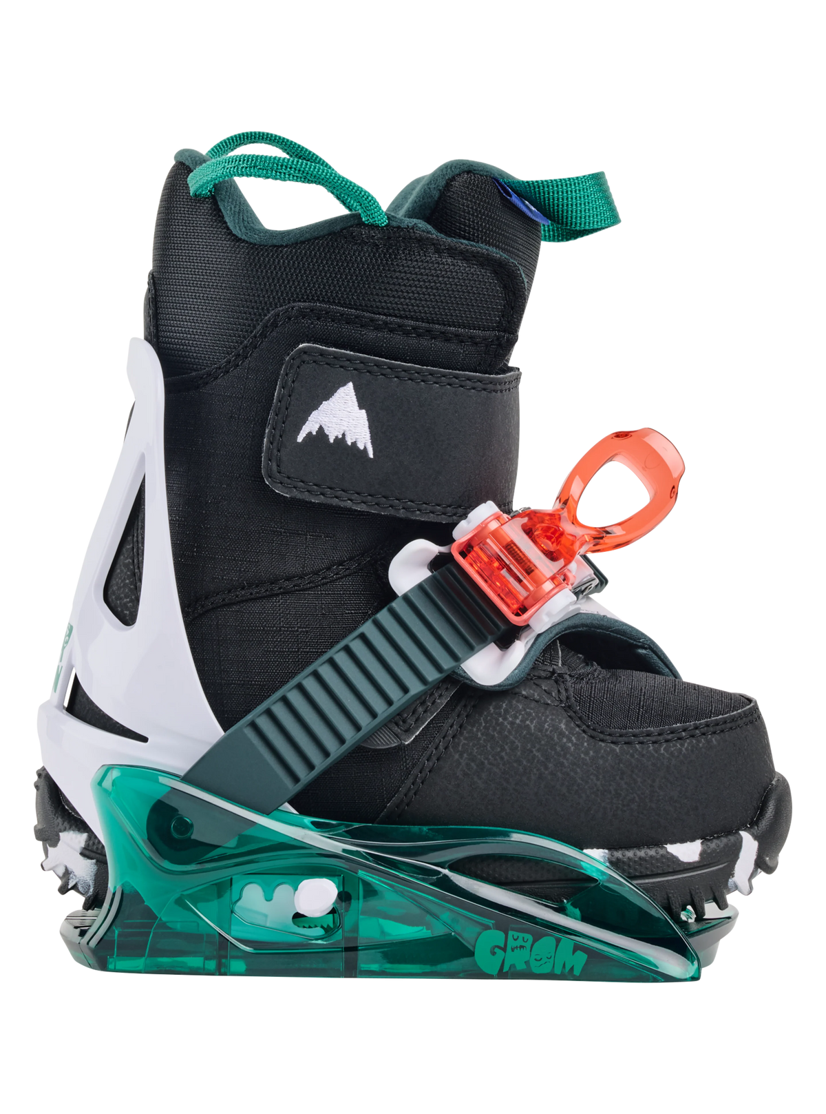 Burton Toddlers' Mini Grom Disc Snowboard Bindings - Green/Multi - with boot