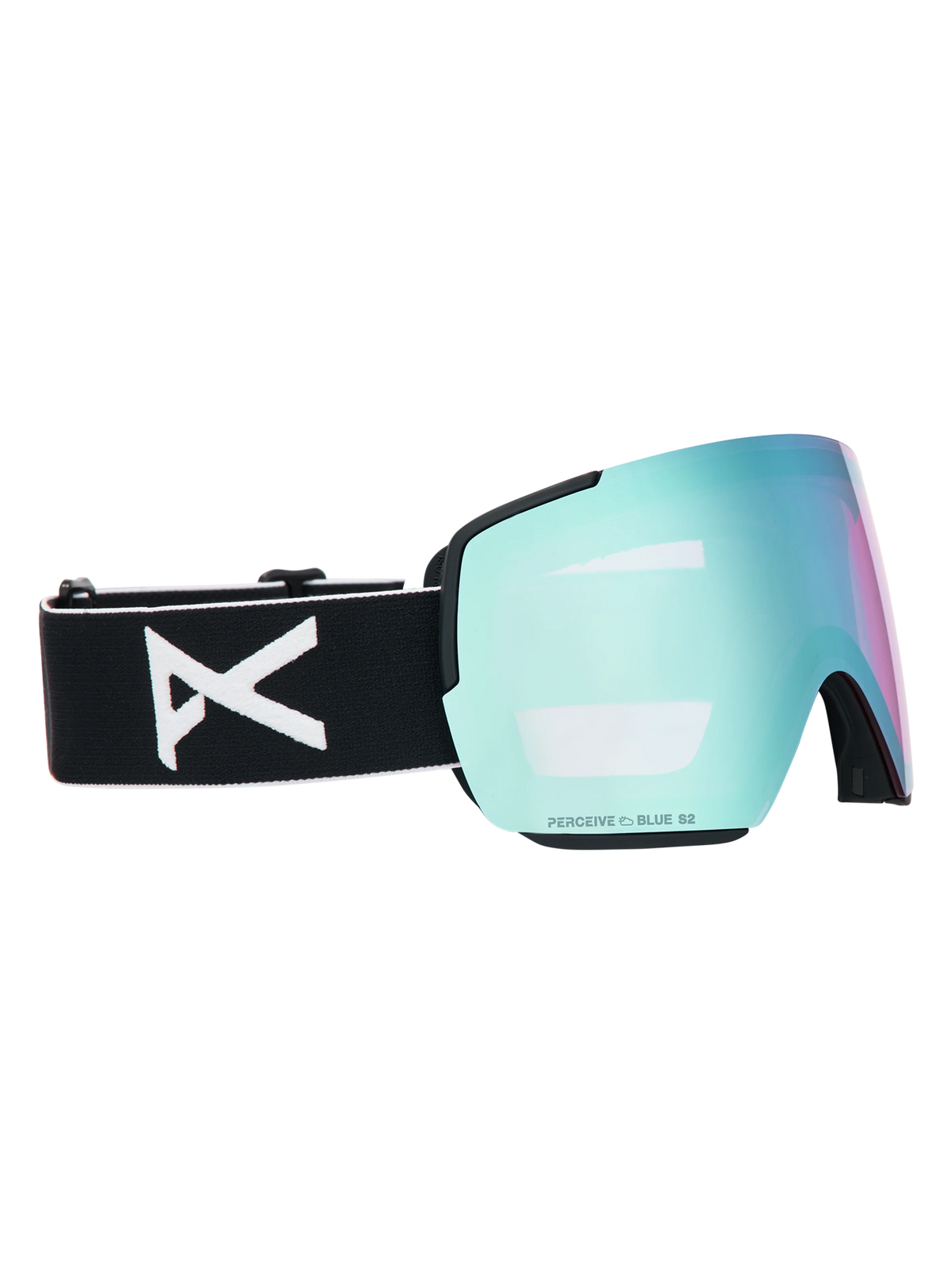 Anon M5S Goggles + Bonus Lens + MFI Face Mask - Black/Variable Blue, left angled view