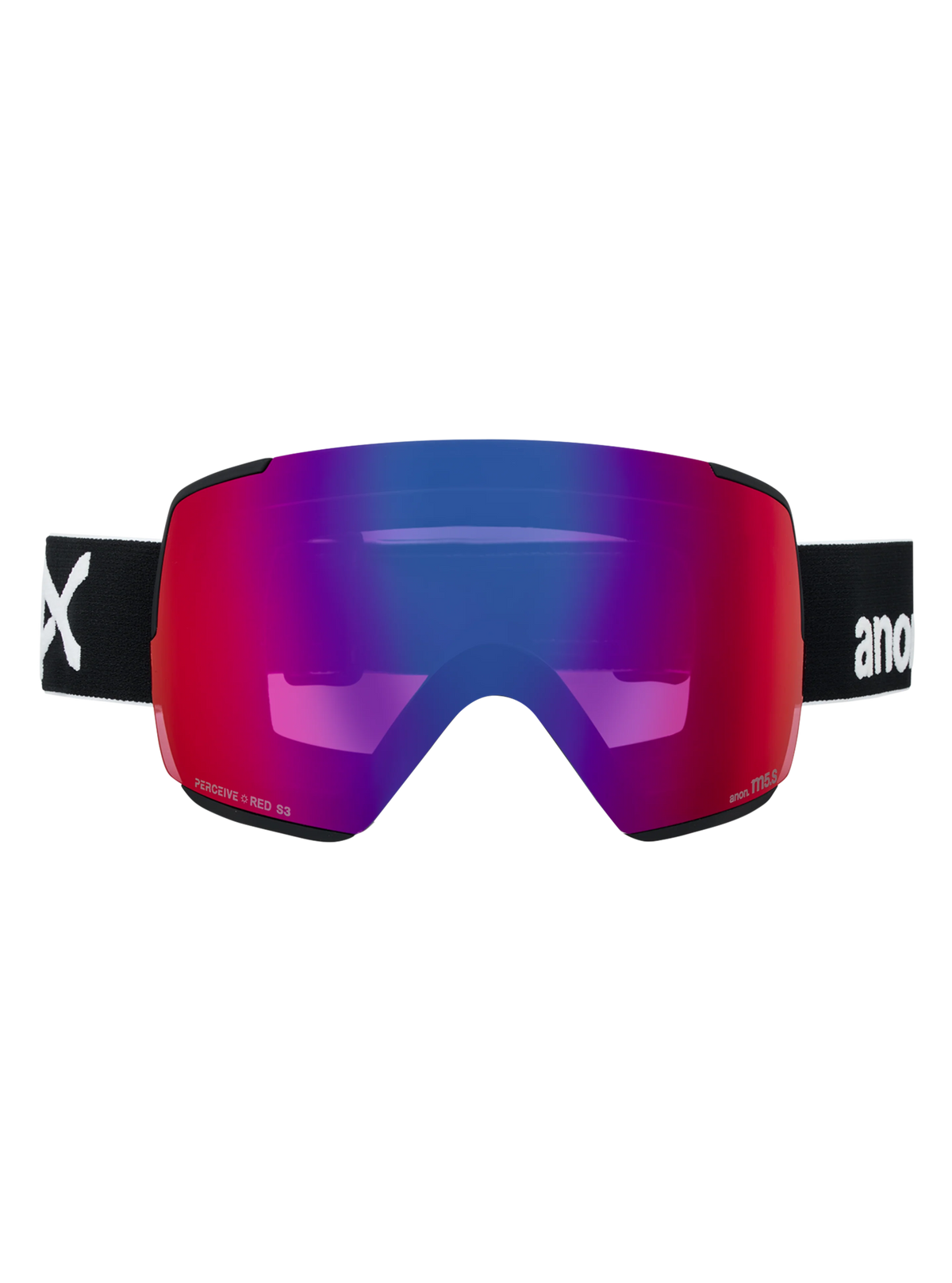 Anon M5S Goggles + Bonus Lens + MFI Face Mask - Black/Sunny Red, front view