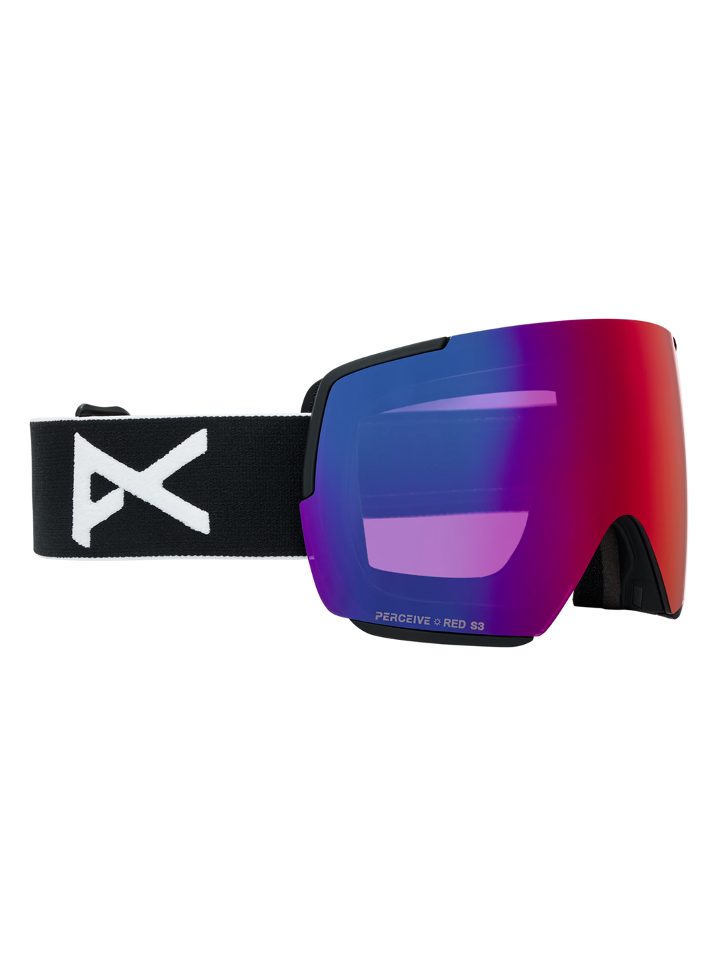 Anon M5S Goggles + Bonus Lens + MFI Face Mask - Black/Sunny Red, left angled view