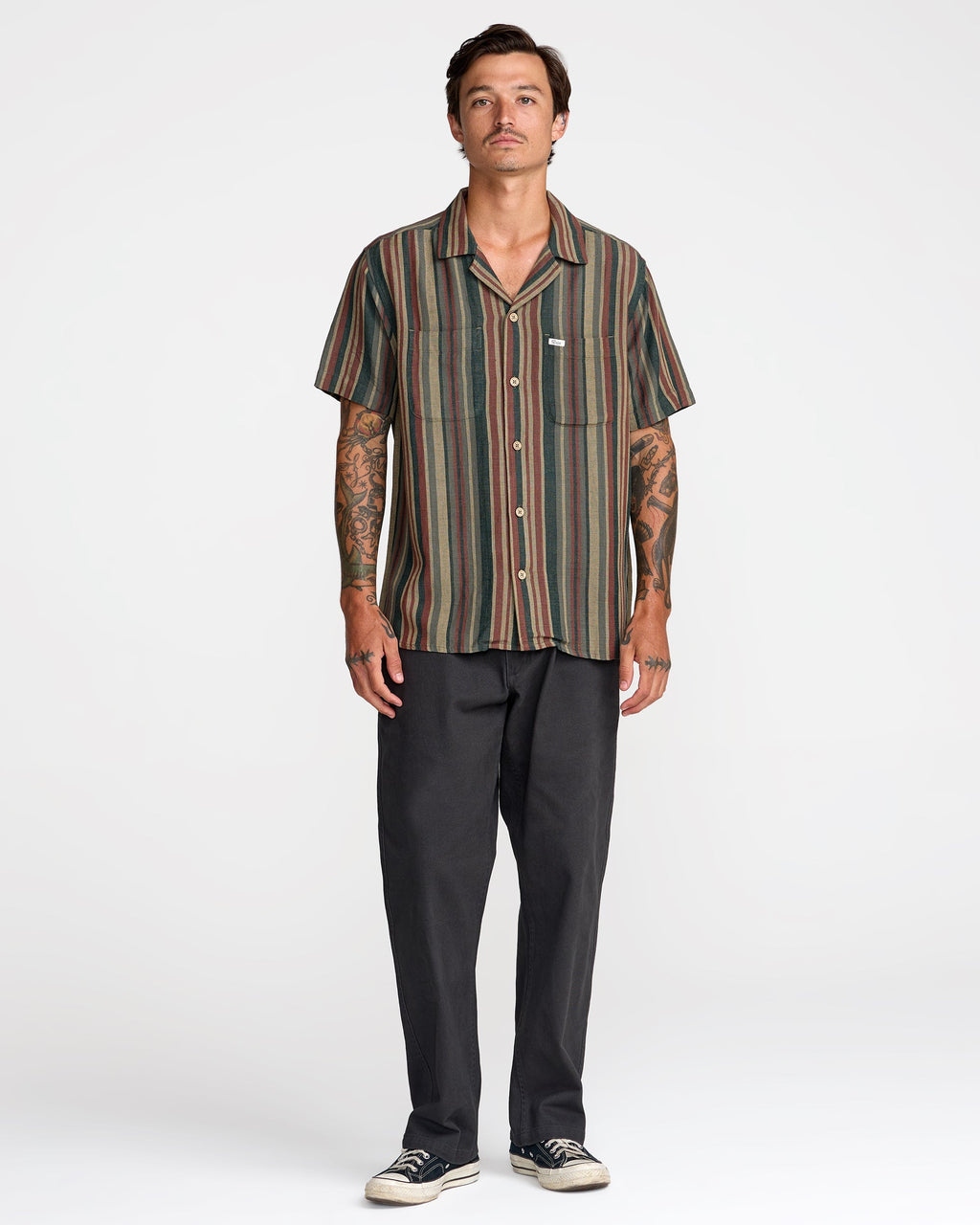 RVCA Exotica Stripe Short Sleeve Shirt