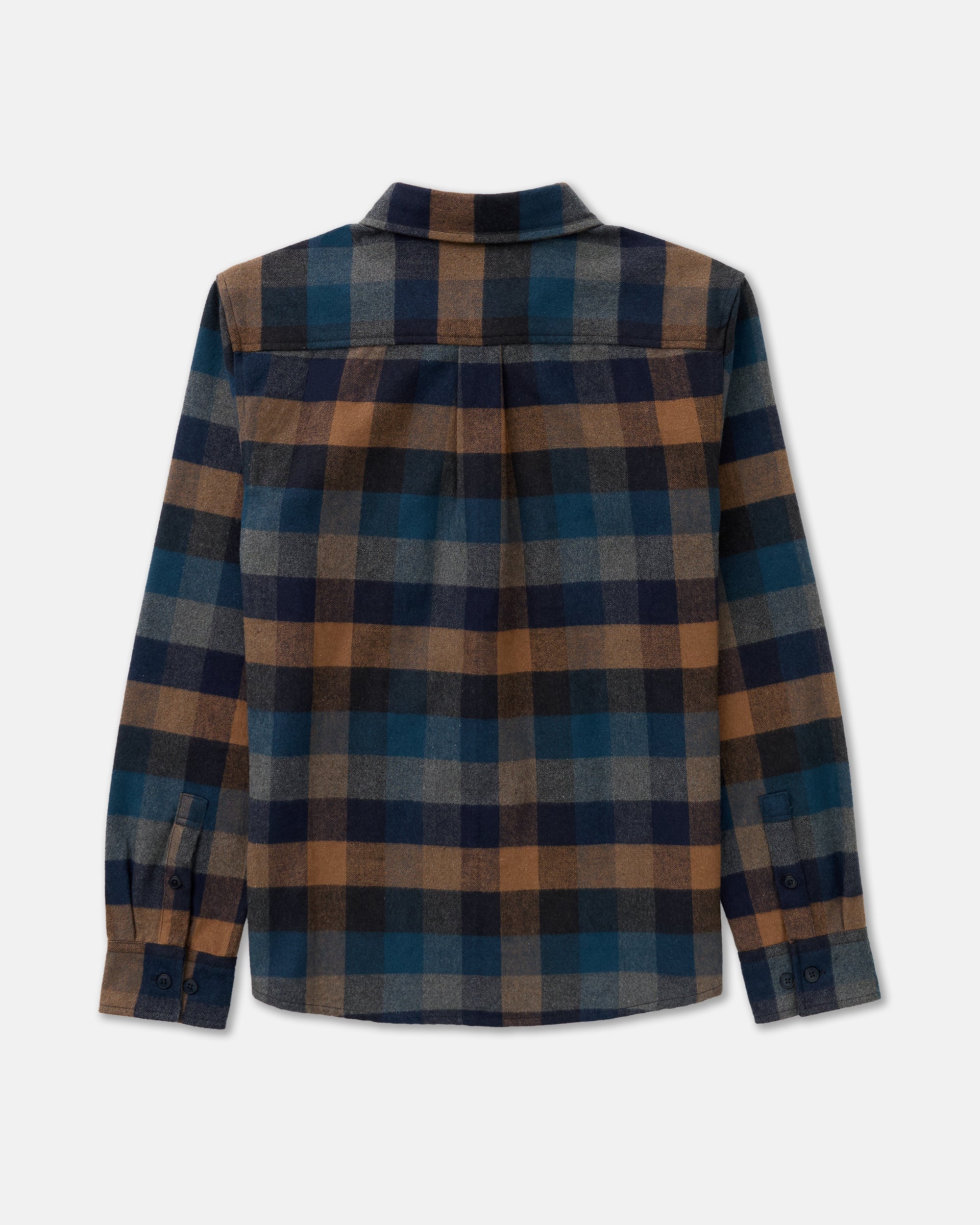 RVCA Dayshift Blanket Flannel Long Sleeve Shirt - PIRATE BLACK
