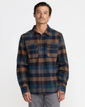 RVCA Dayshift Blanket Flannel Long Sleeve Shirt - PIRATE BLACK