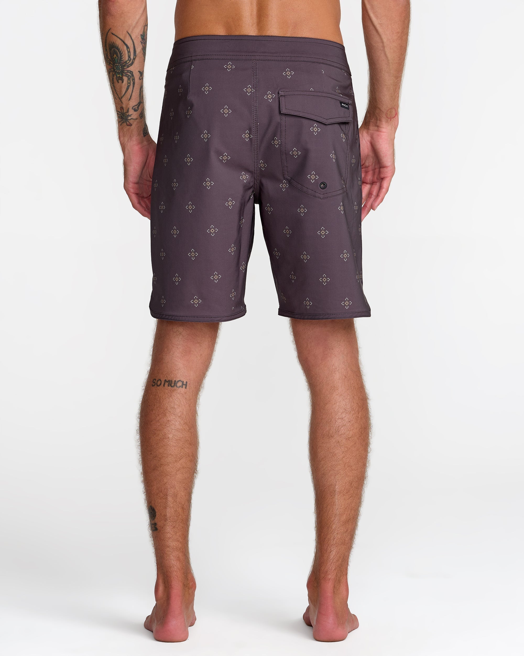 RVCA Northern 18 inch Boardshort in Pirate Black - back on model
