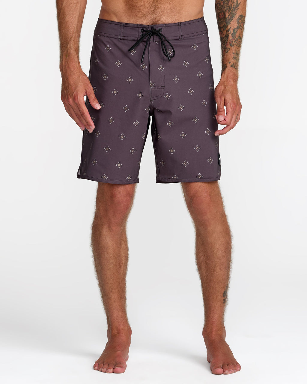 RVCA Northern 18 inch Boardshort in Pirate Black - front on model