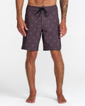 RVCA Northern 18 inch Boardshort in Pirate Black - front on model