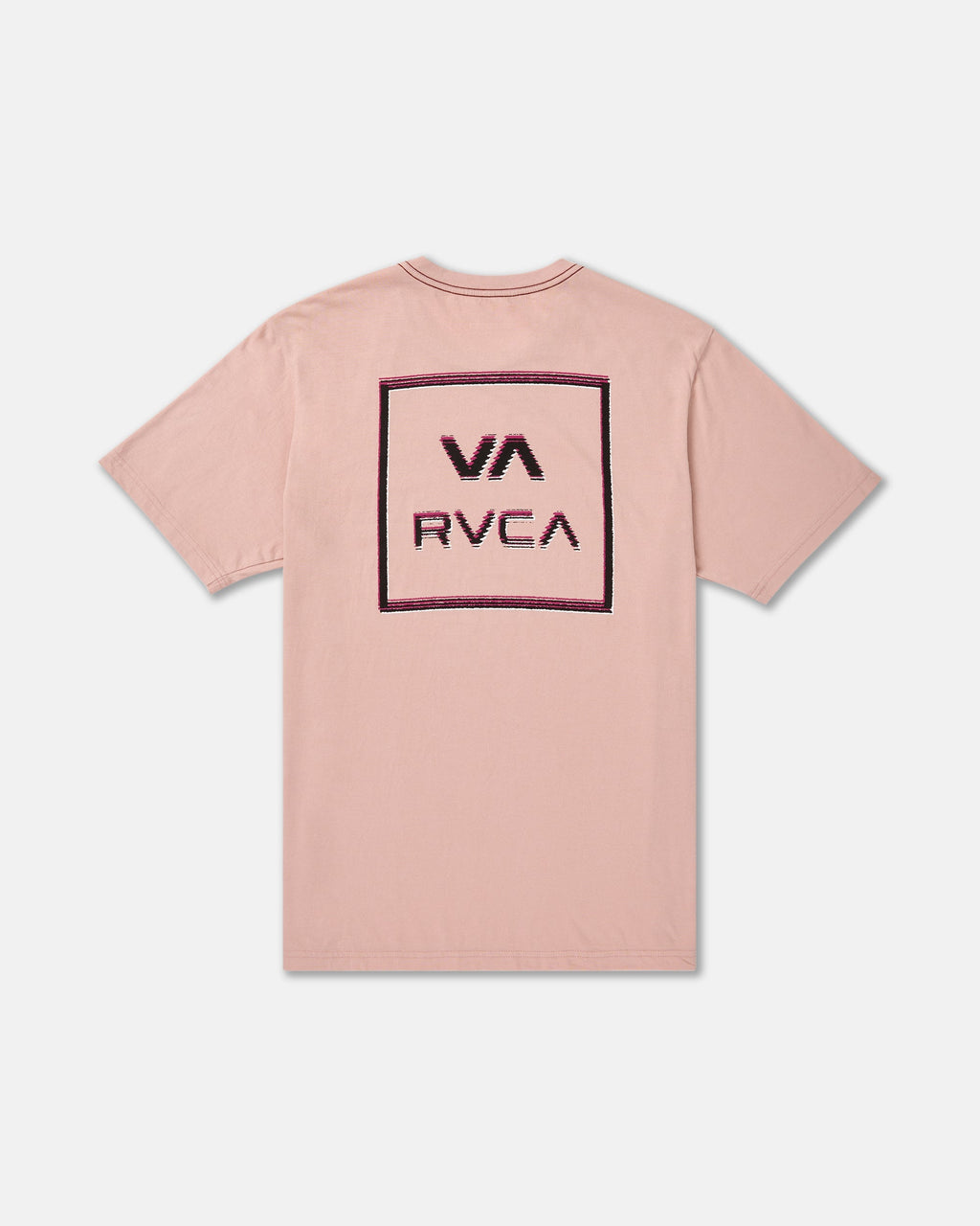 RVCA Glitch Short Sleeve T-Shirt in Pale Mauve - flat lay back