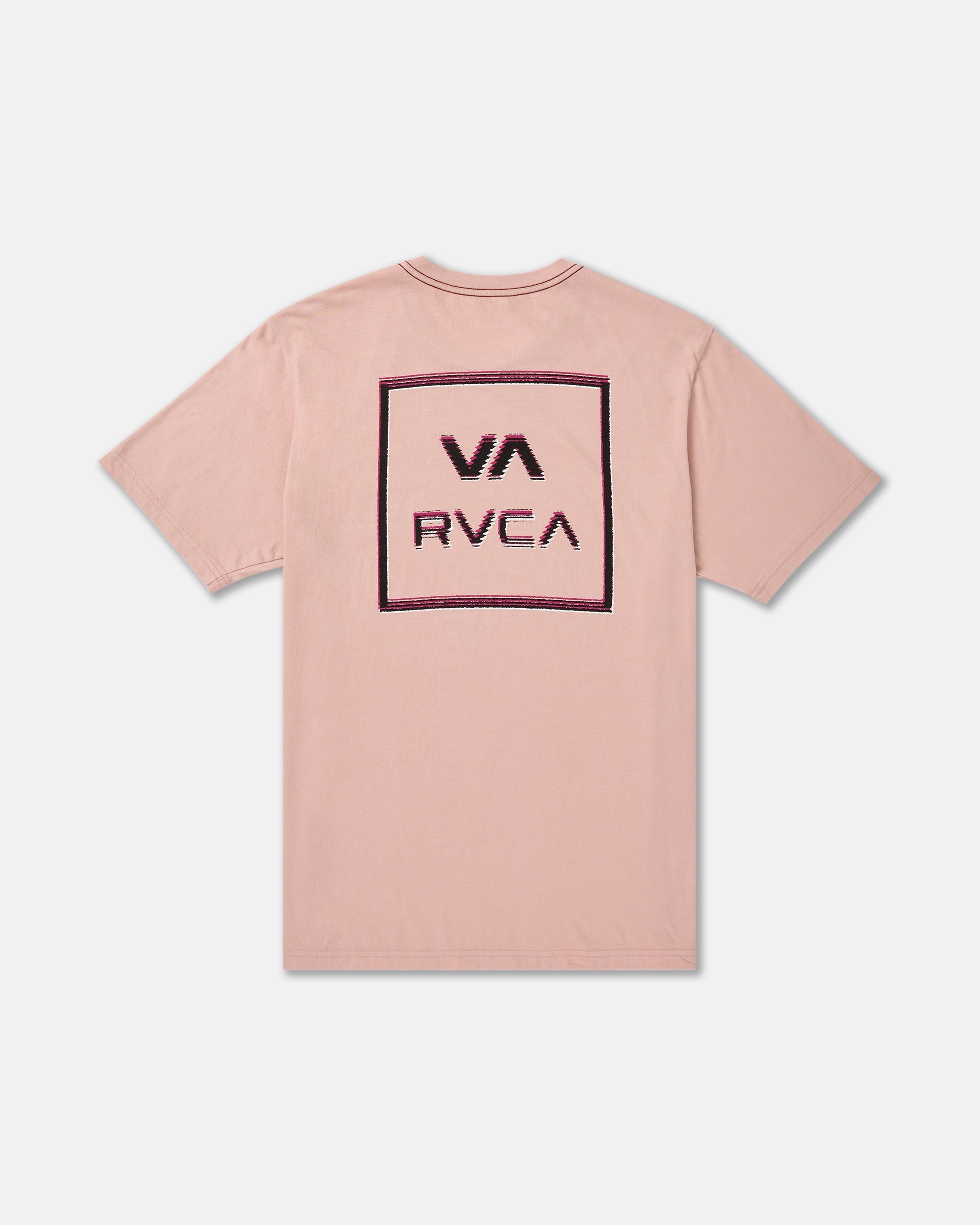 RVCA Glitch Short Sleeve T-Shirt in Pale Mauve - flat lay back