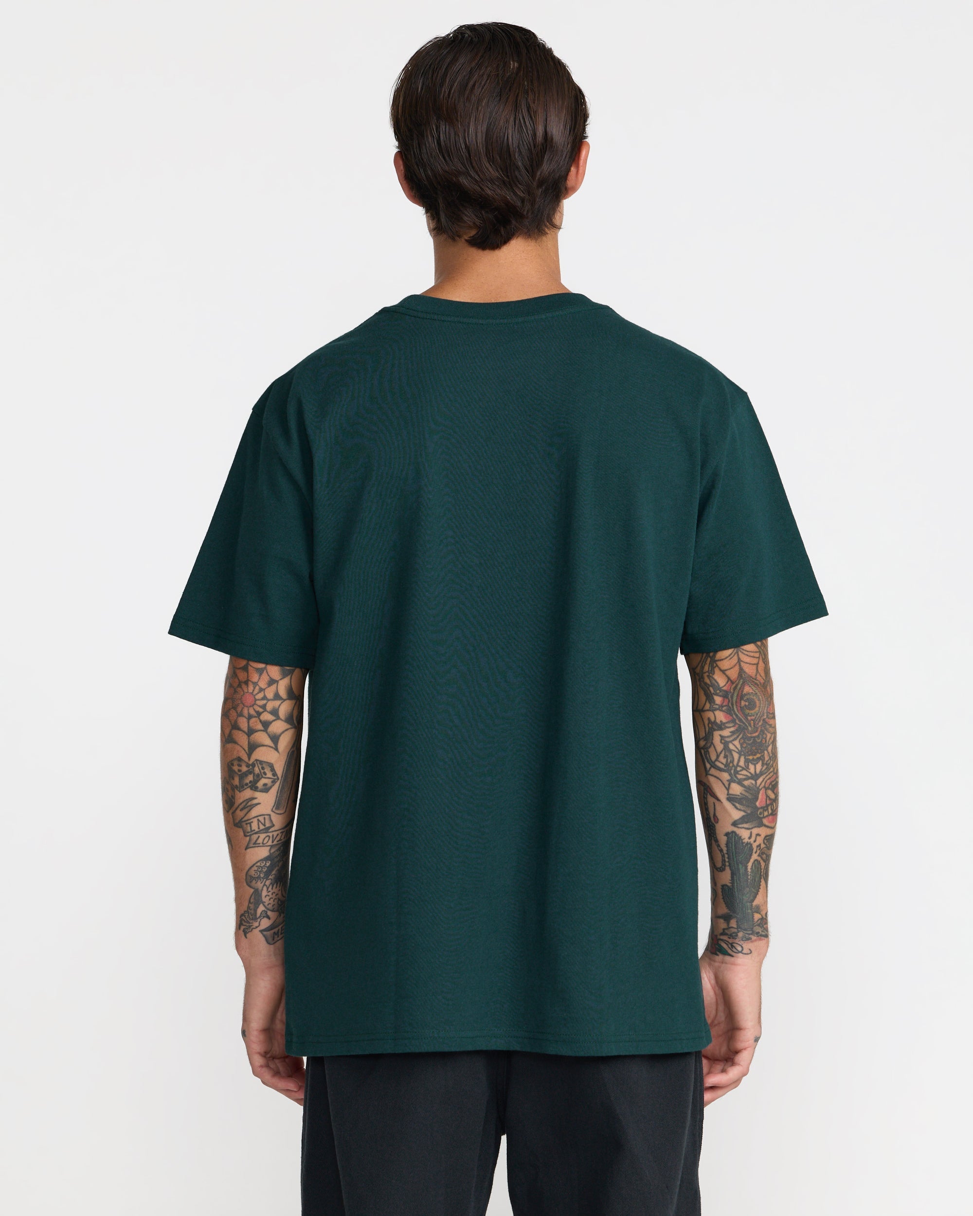 RVCA Standard Script Short Sleeve Pocket Tee - HUNTER GREEN