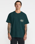 RVCA Standard Script Short Sleeve Pocket Tee - HUNTER GREEN
