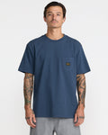 RVCA Americana Label Short Sleeve Pocket Tee - DARK DENIM