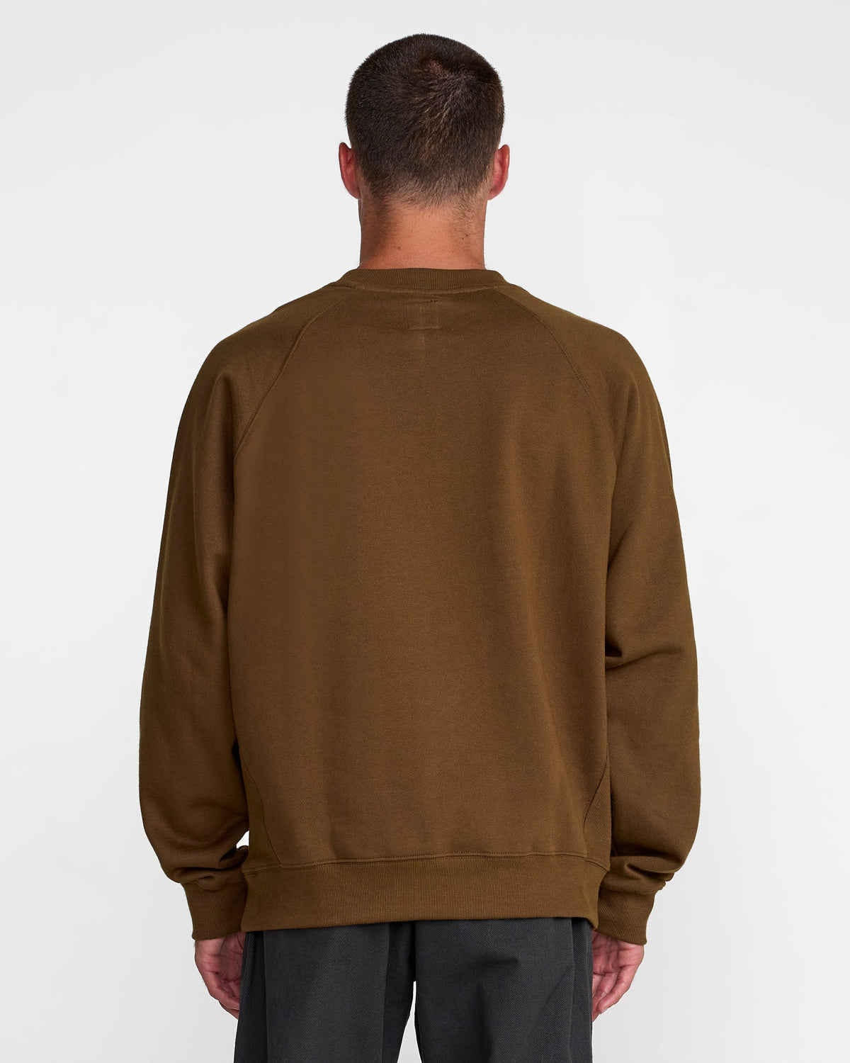RVCA Dayshift Crew 2 Crewneck Sweatshirt - Bombay Brown - OM-B