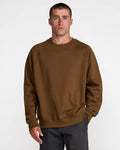RVCA Dayshift Crew 2 Crewneck Sweatshirt - Bombay Brown - OM-F
