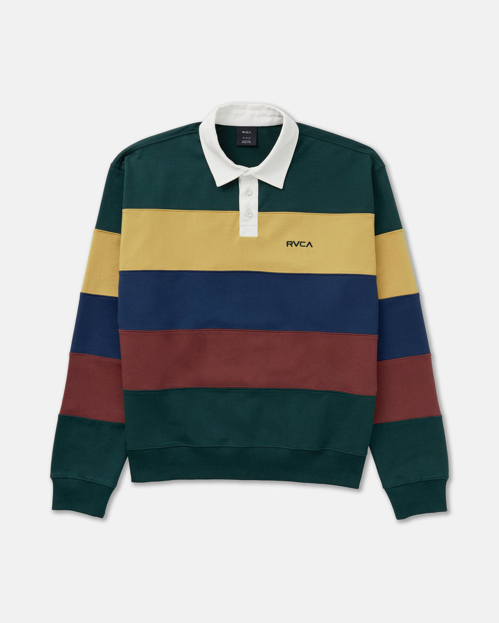 RVCA Insignia Fleece Rugby Shirt - HUNTER GREEN