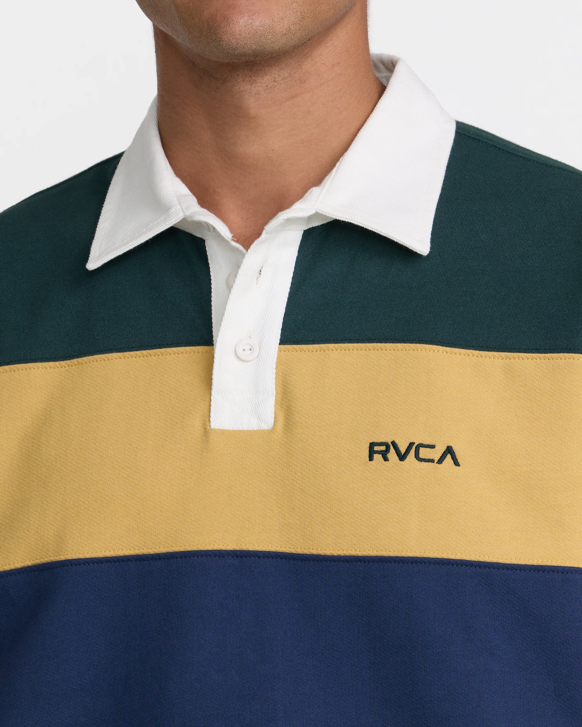 RVCA Insignia Fleece Rugby Shirt - HUNTER GREEN