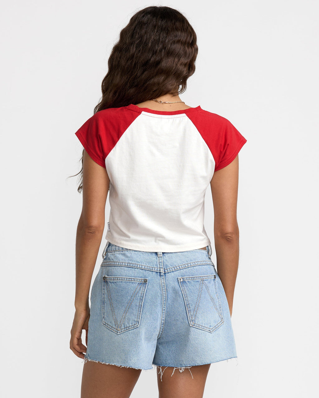 RVCA Women's Baby Raglan - Pepper Red - Back