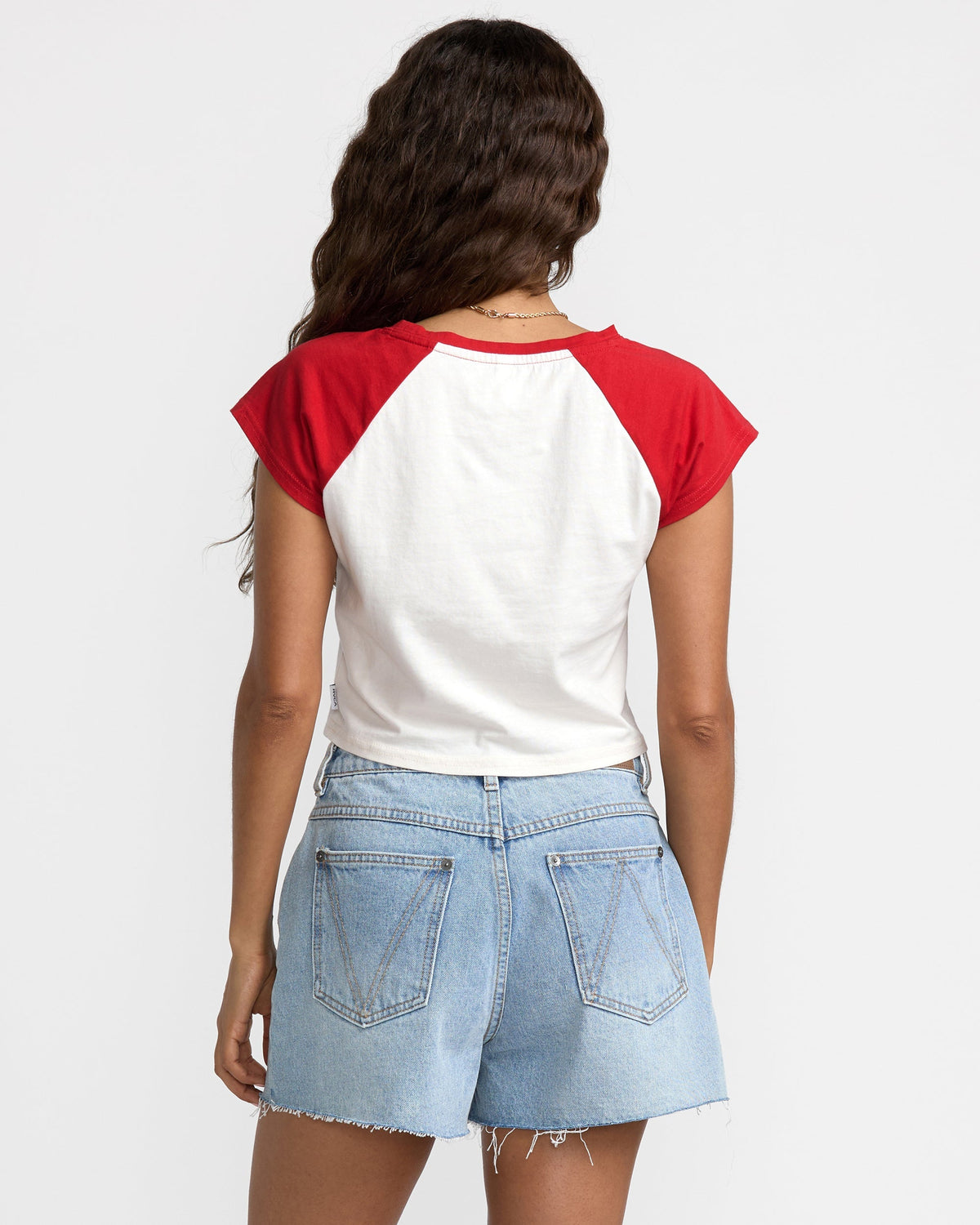 RVCA Women's Baby Raglan - Pepper Red - Back