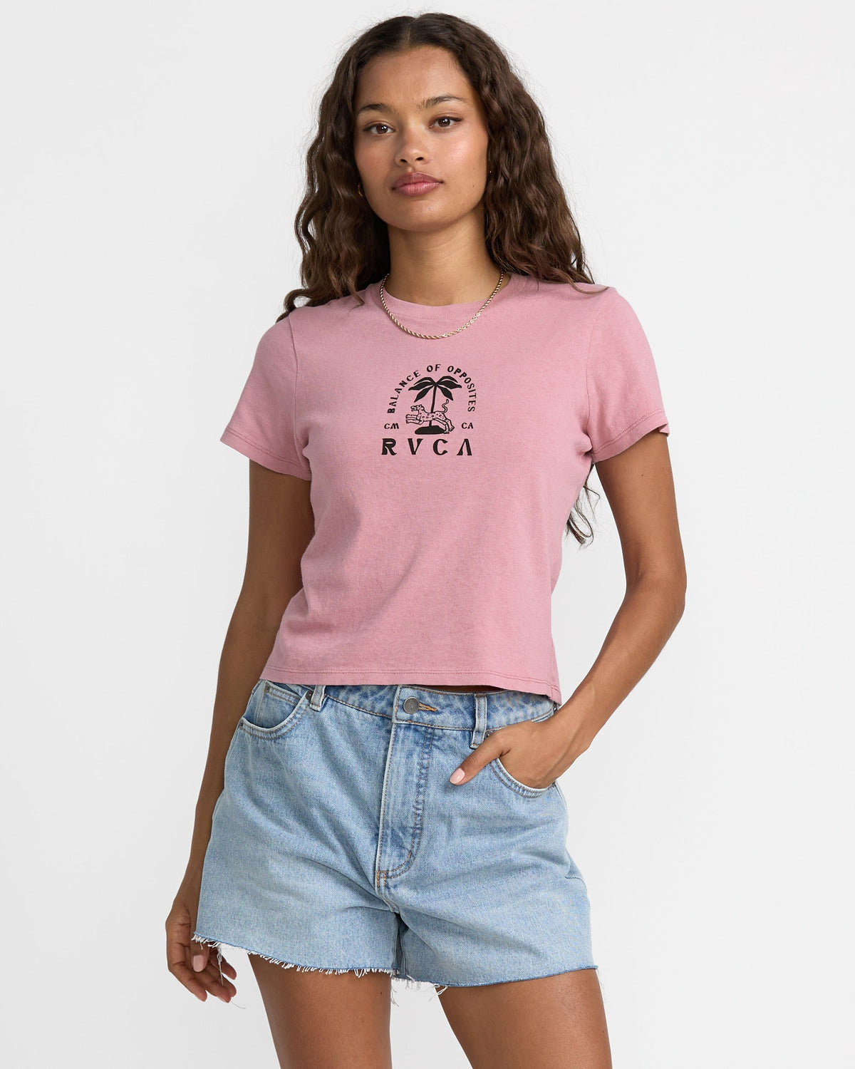 RVCA That Balance Baby Tee - Amethyst Smoke - front