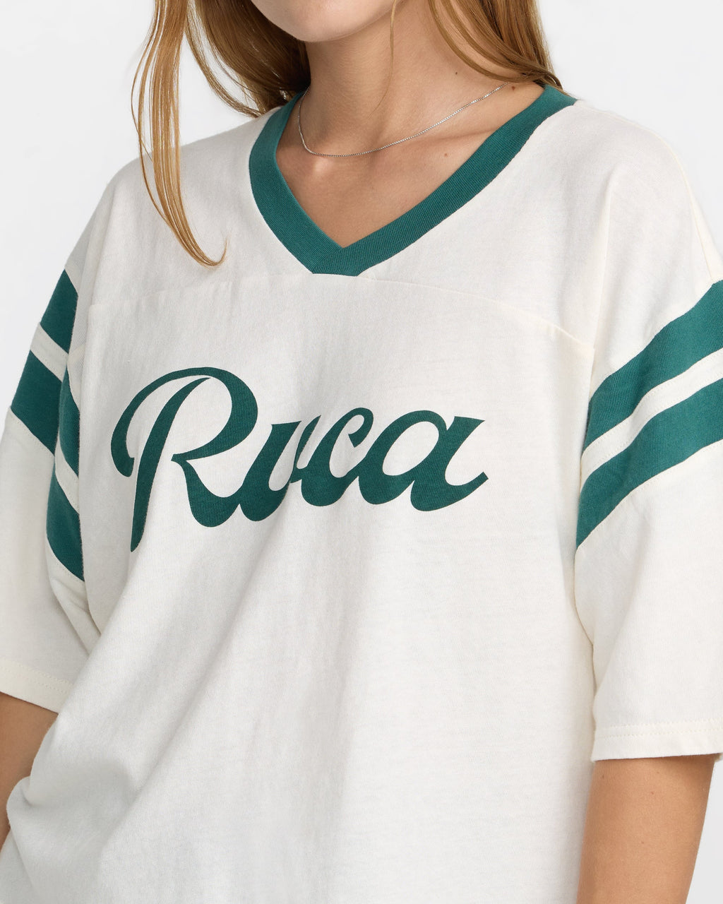 RVCA Women's Connect Football Tee - CLOUD