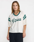 RVCA Women's Connect Football Tee - CLOUD