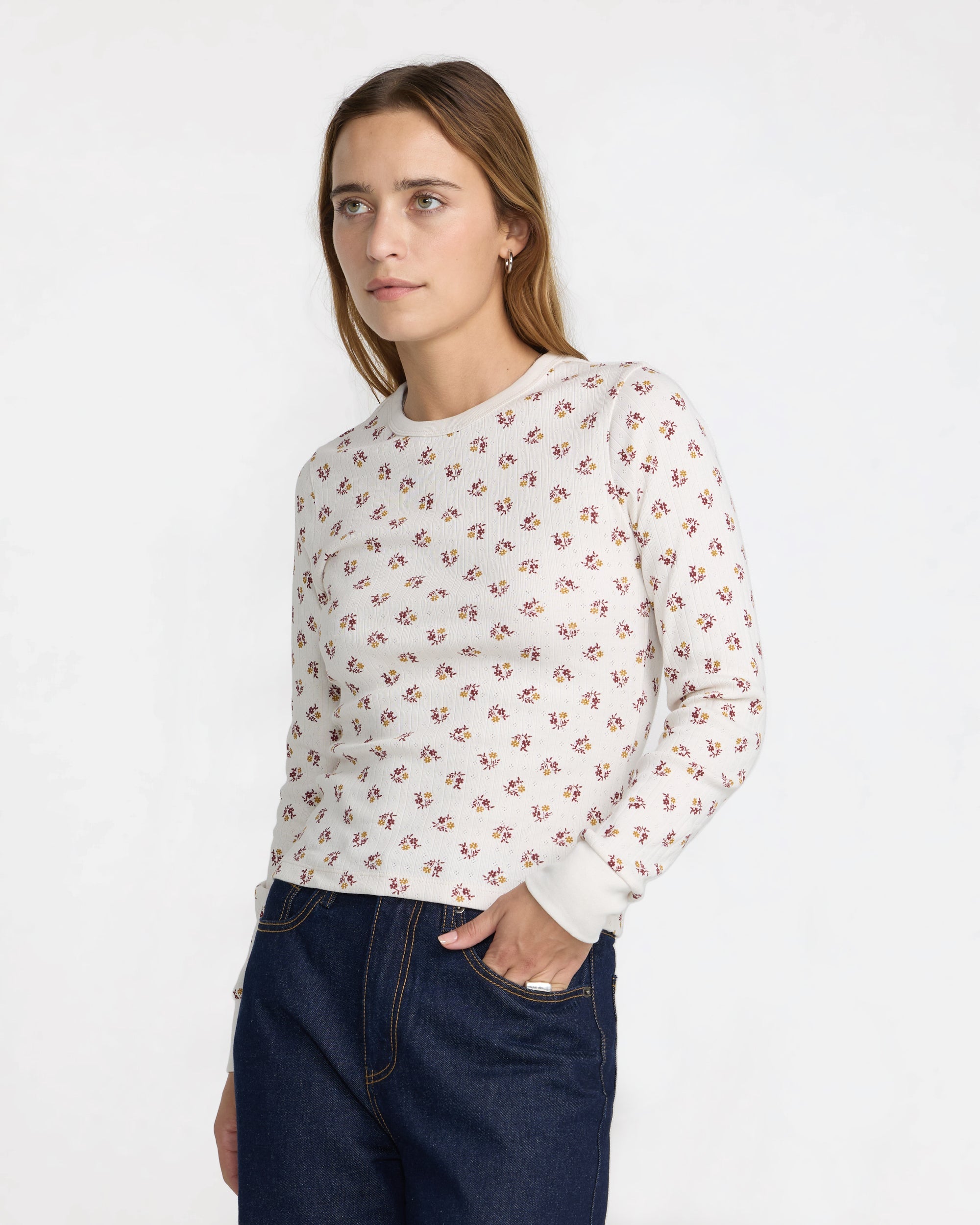 RVCA Women's Pioneer Long Sleeve Tee - CLOUD