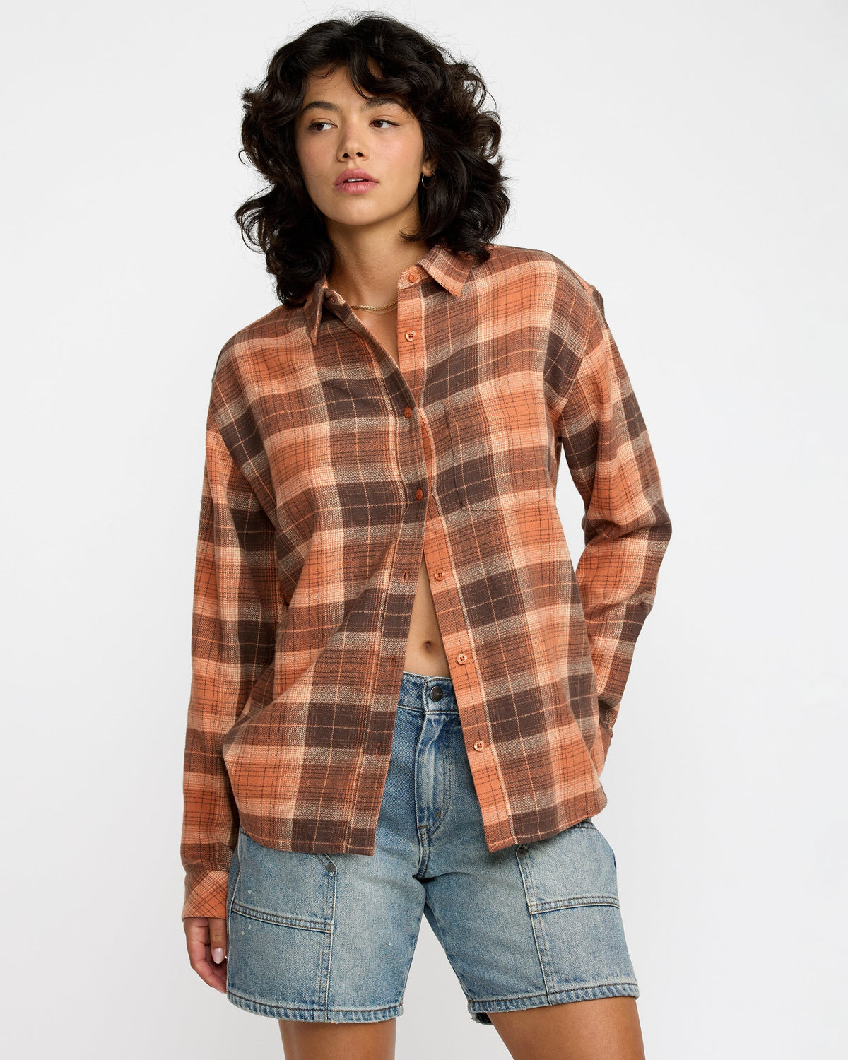 RVCA Mabel Flannel Pumpkin front