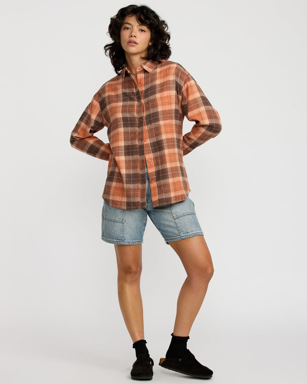 RVCA Mabel Flannel Pumpkin detail