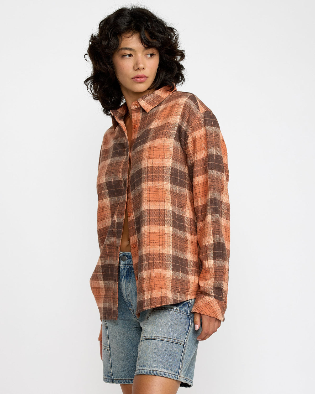 RVCA Mabel Flannel Pumpkin side