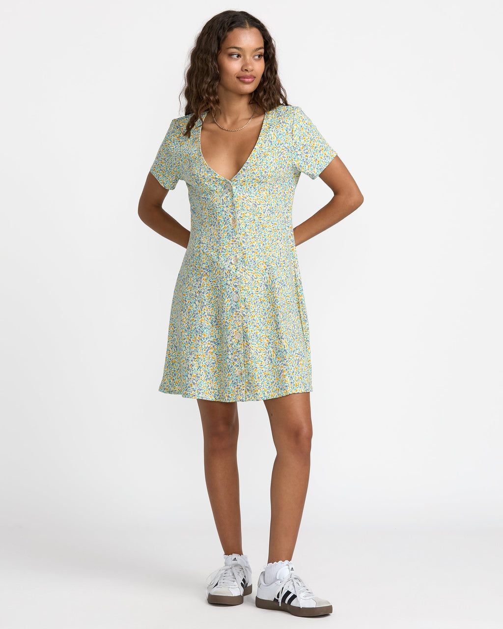 RVCA Understated Dress Blue Bird detail