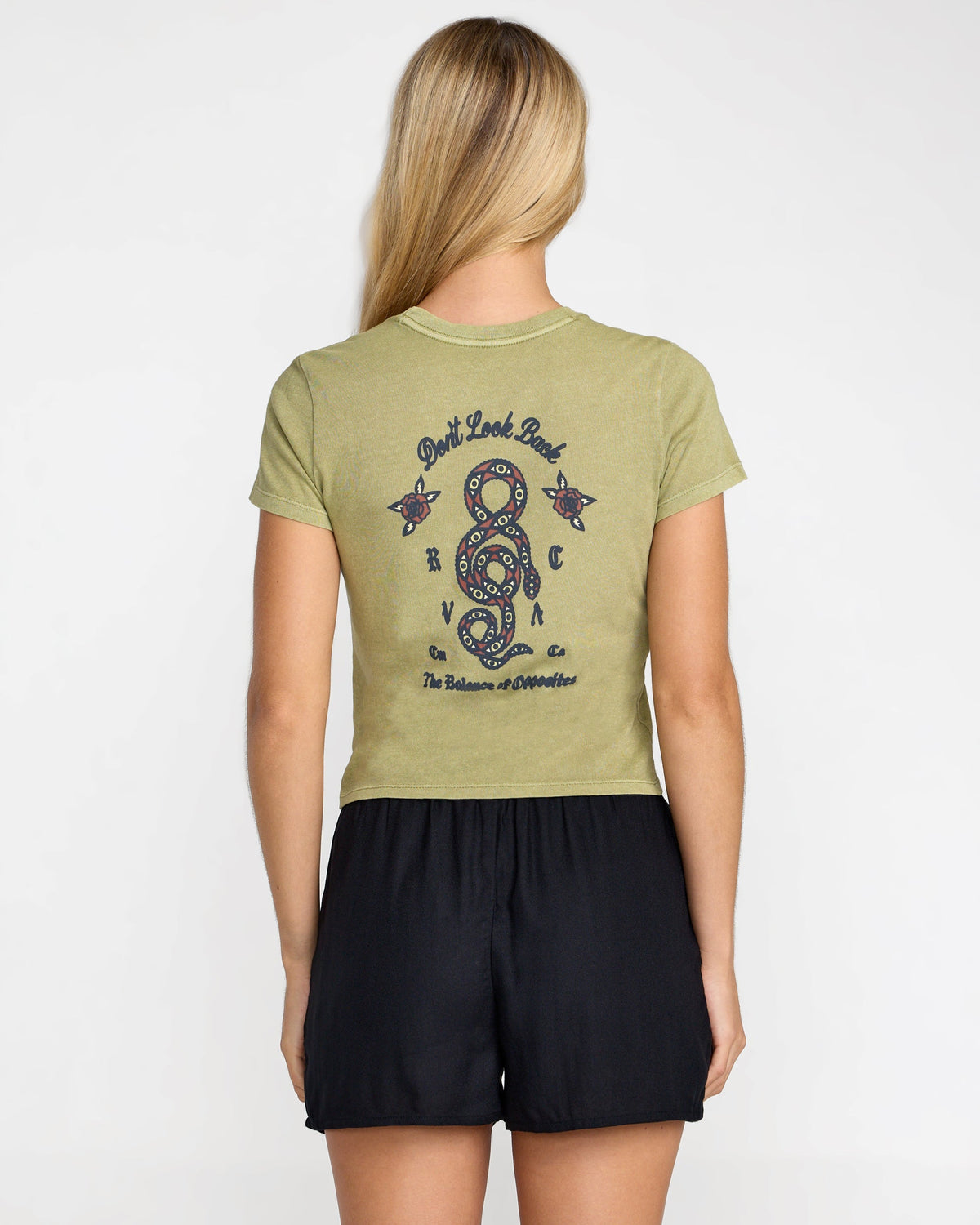 RVCA 411 T-Shirt Sage Green back