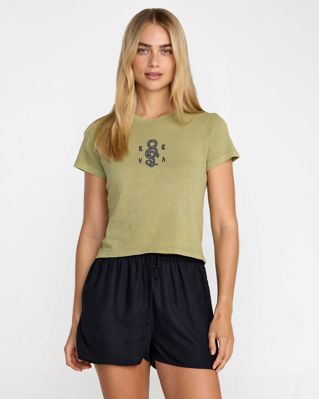 RVCA 411 T-Shirt Sage Green front