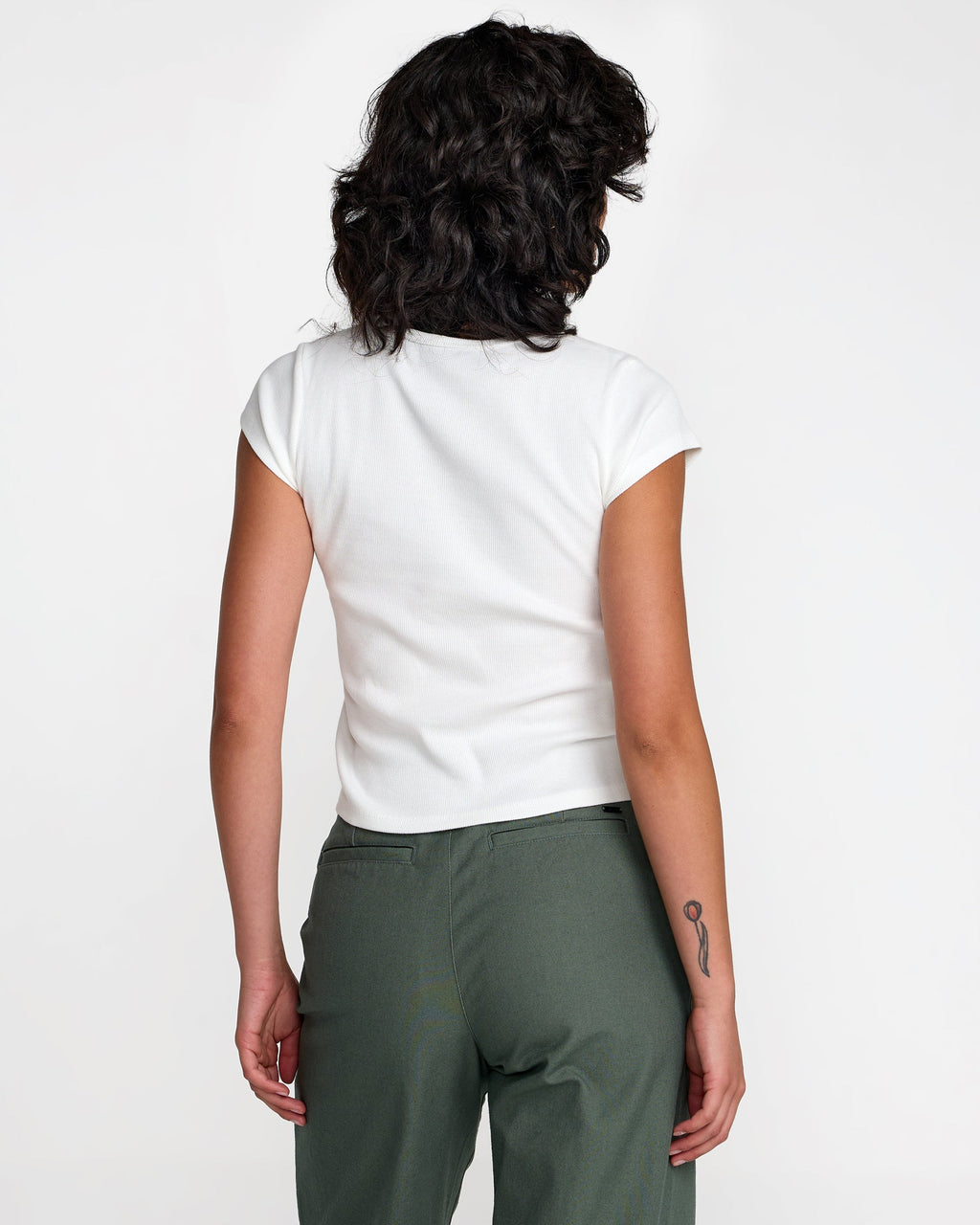RVCA Ribbed Slim Tee Antique White back
