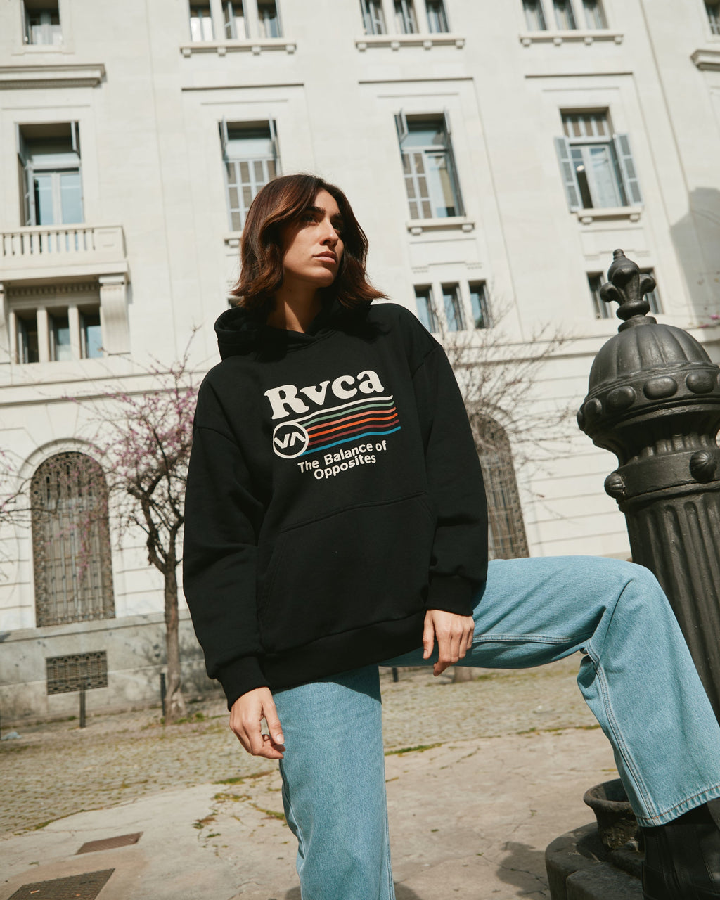 RVCA Women's Stout Oversized Hoodie - RVCA BLACK
