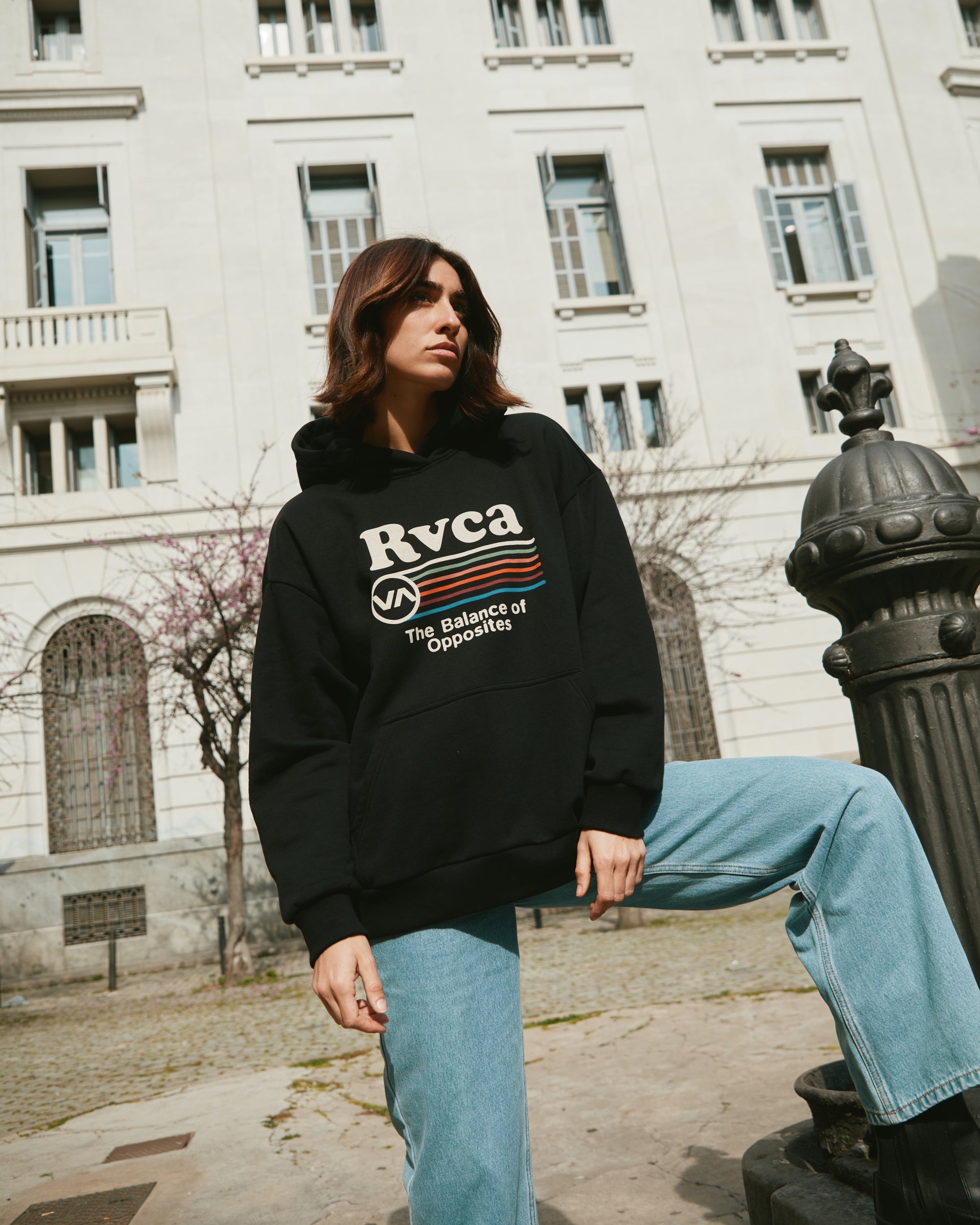 RVCA Women's Stout Oversized Hoodie - RVCA BLACK