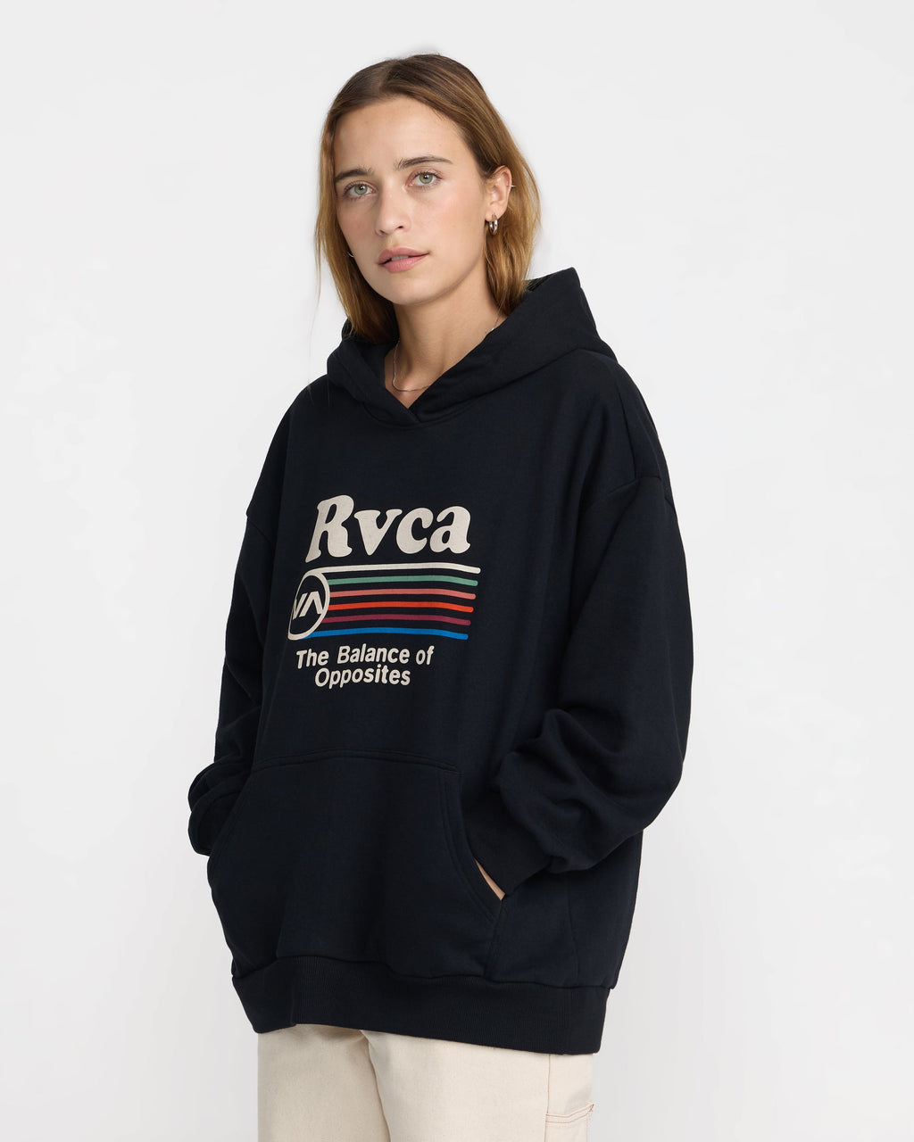 RVCA Women's Stout Oversized Hoodie - RVCA BLACK