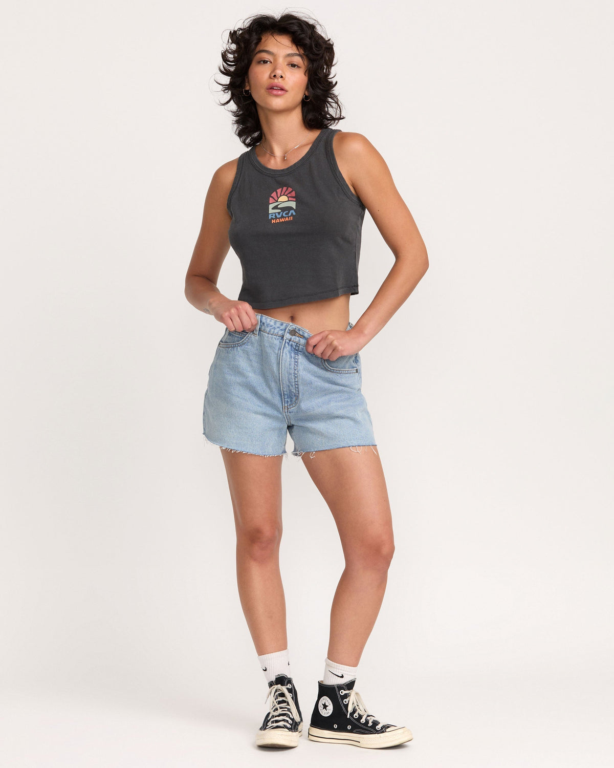 RVCA Women's Hawaii Flow Tank - Washed - Detail