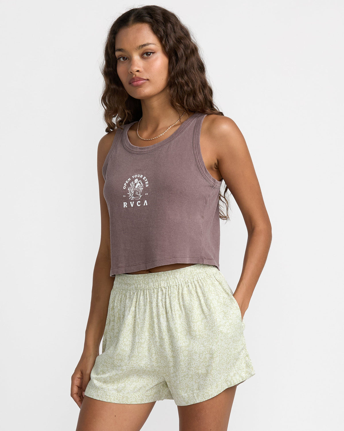 RVCA Flow Tank - Coffee Bean - Side