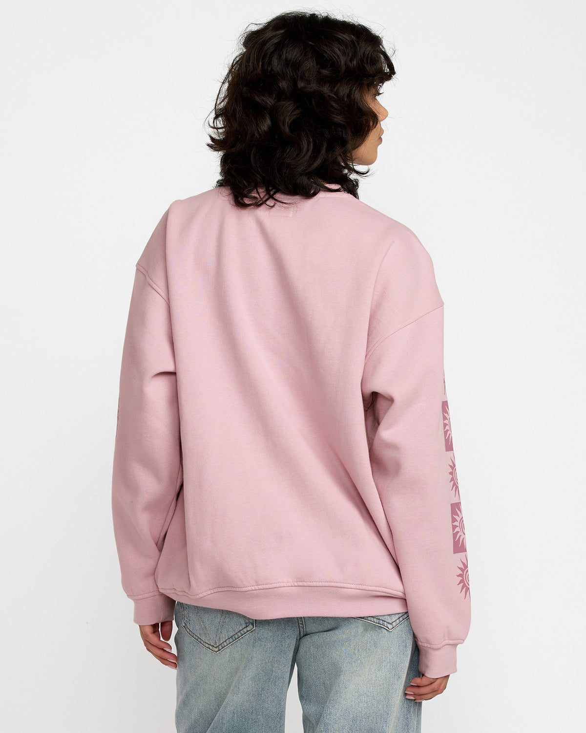 RVCA Baggie Boyfriend Crew Sweatshirt Lilac back