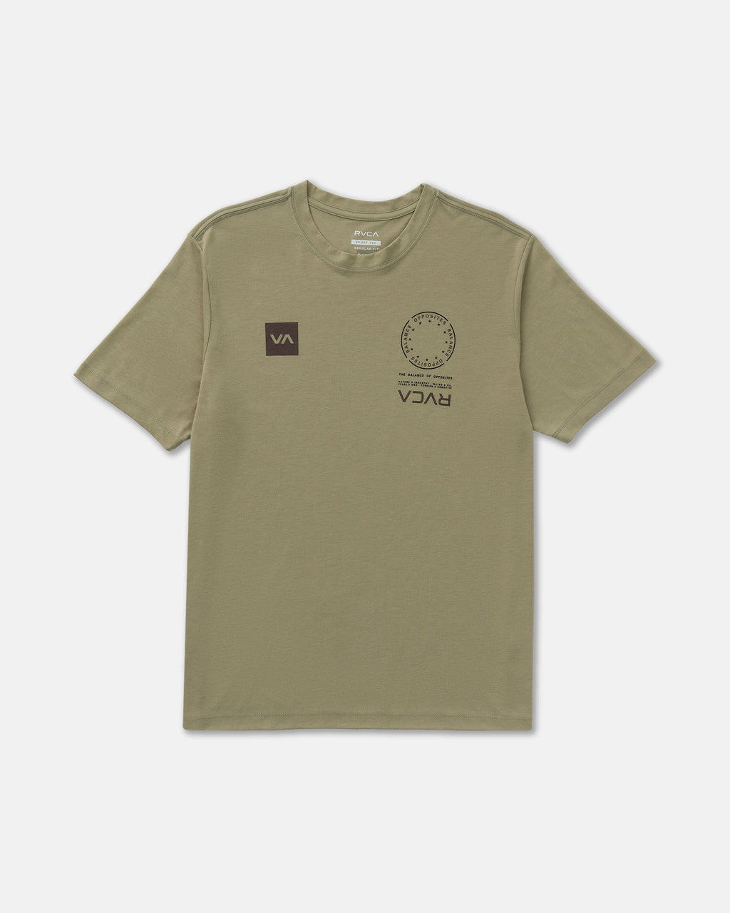 RVCA VA Mark 2 Short Sleeve Tee in Covert Green — flat front