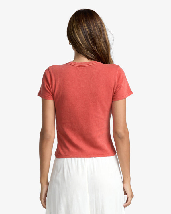 RVCA Women's 411 Tee - Pepper Red - back