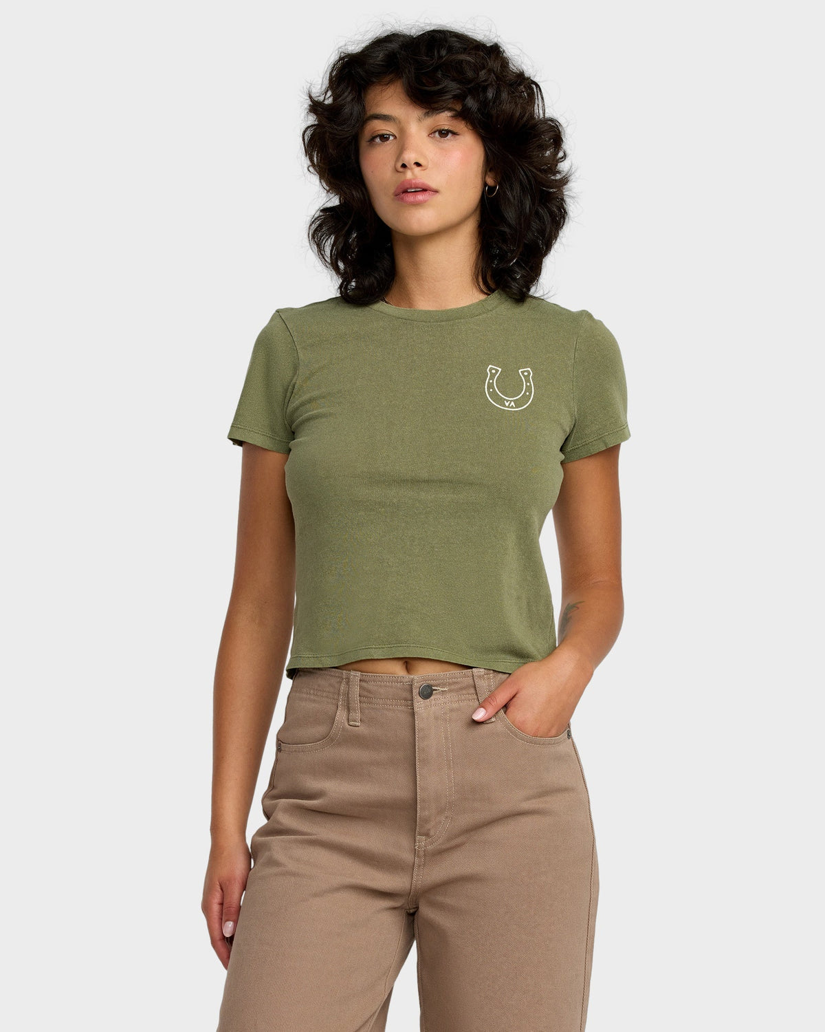 RVCA 411 Tee - Cypress Green - front