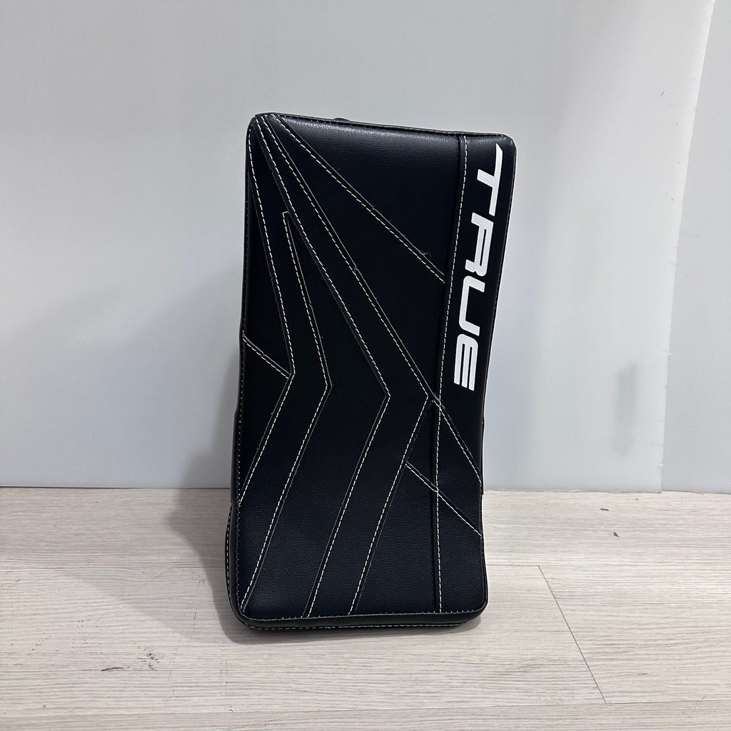 True Catalyst PX3 L87 Custom Pro Goalie Blocker - Black, front view