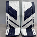 True HZRDUS PX4 32+1 Custom Pro Goalie Leg Pads - Navy/White, front view